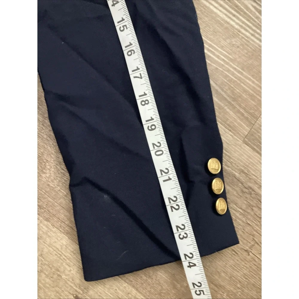 346 Brooks Brothers Blazer Sport Coat Mens 40R Solid Blue Wool Gold Buttons
